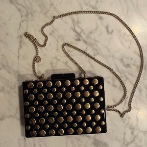 Black acrylic Zara clutch with Gold studs